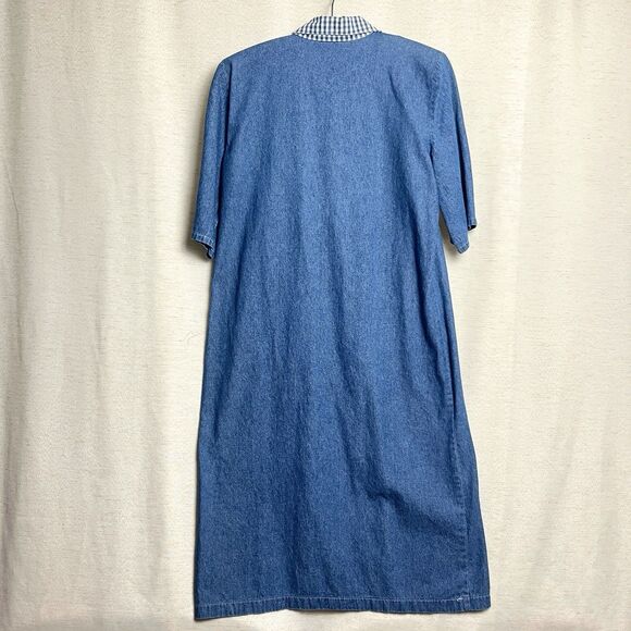 VTG New Looks California Denim Dress Prairie Cottage Core 70's Western Sz 10 - Picture 2 of 6
